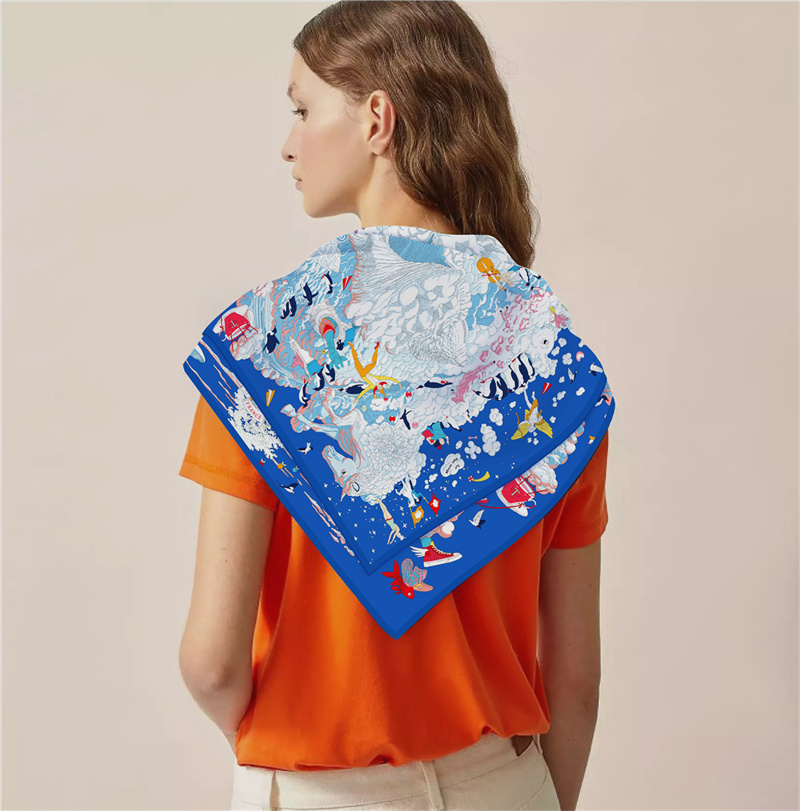 POBING-능직 실크 스카프 유로 말 프린트 스퀘어  - Scarf Silk Square 리뷰 및 가격
