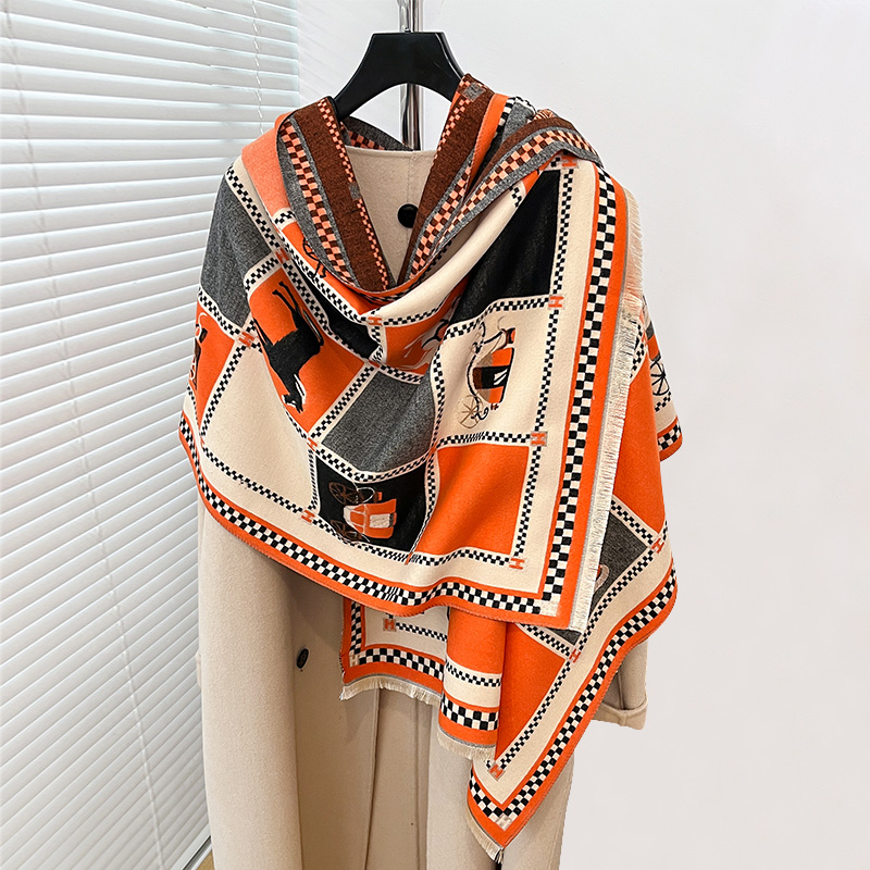 럭셔리 따뜻한 판초 캐시미어 겨울 여성 스카프 말 프린 - Woven Scarf Blanket 리뷰 및 가격